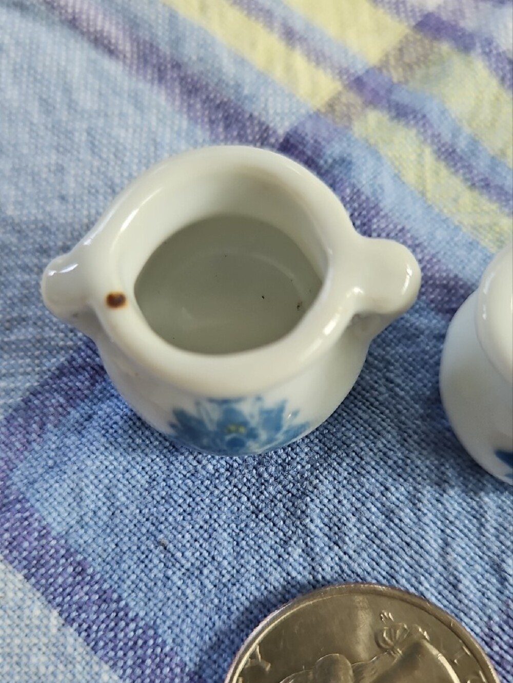 VTG 13 PC Miniature Ceramic Tea Set with Blue Floral Motif - Picture 9 of 11